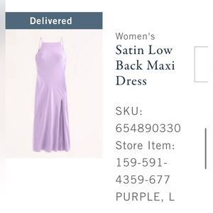 A&F - Size L - satin low back dress
